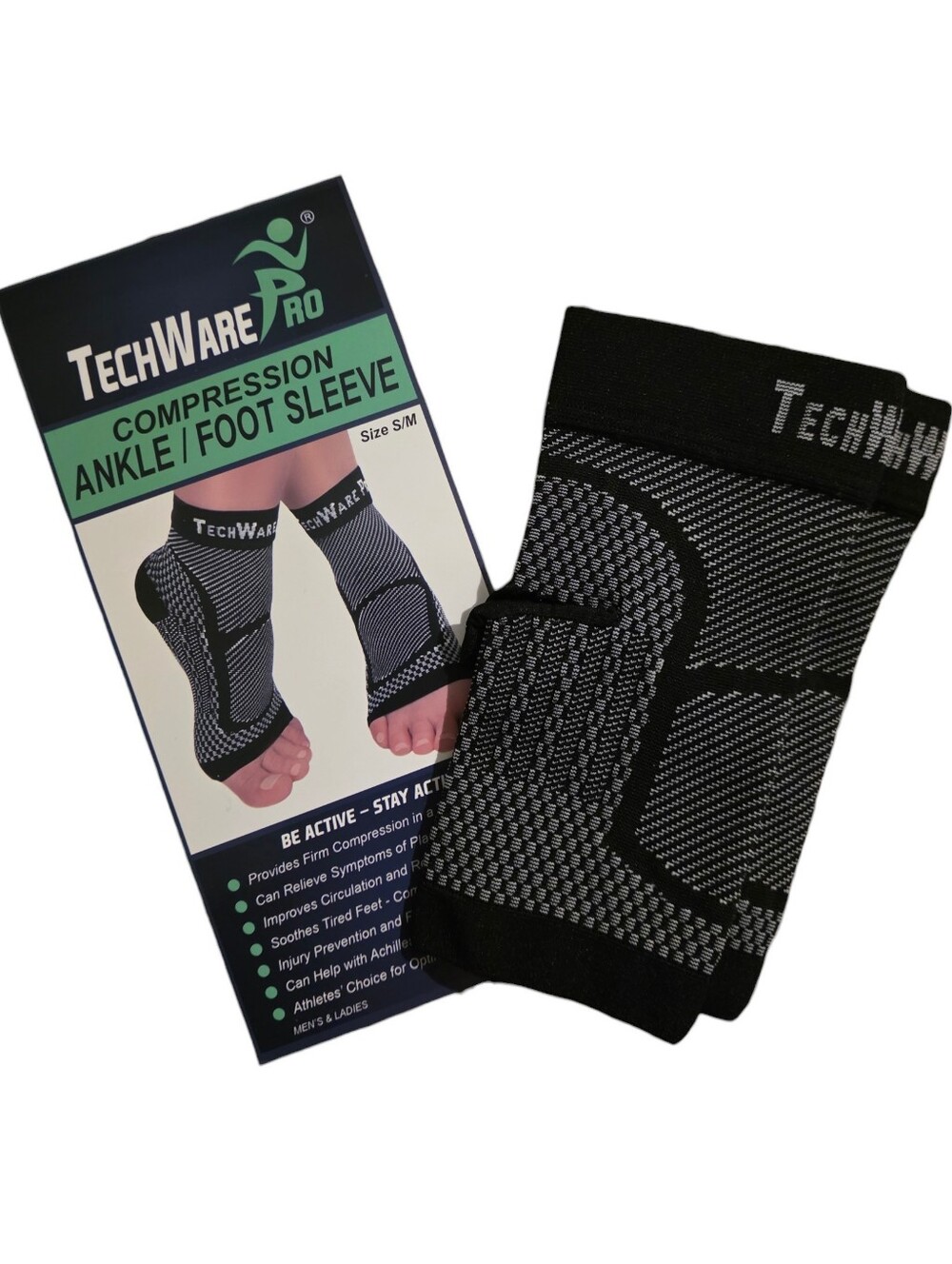 Black Compression Ankle & Foot Sleeve - Unisex